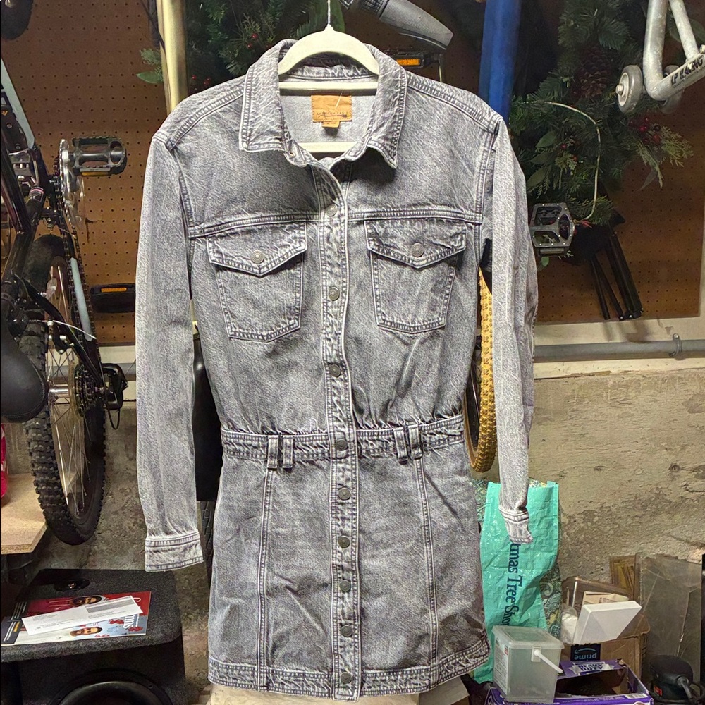 American Eagle Outfitters Women's Black Denim Jacket Dress